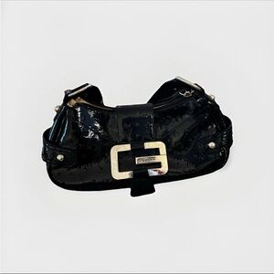 Y2k Guess Black Patent Shoulder Bag